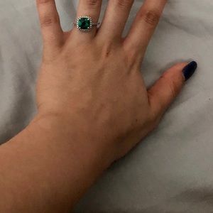 Emerald/Silver Ring
